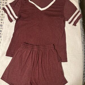 Women's Burgundy Pajama Set
